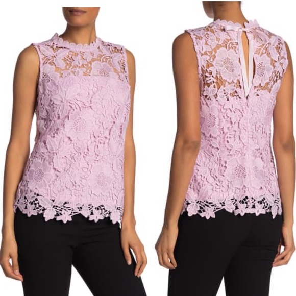 Nanette Lepore Tops - {Nanette Lepore} Lace Tie Back Tank in Pink